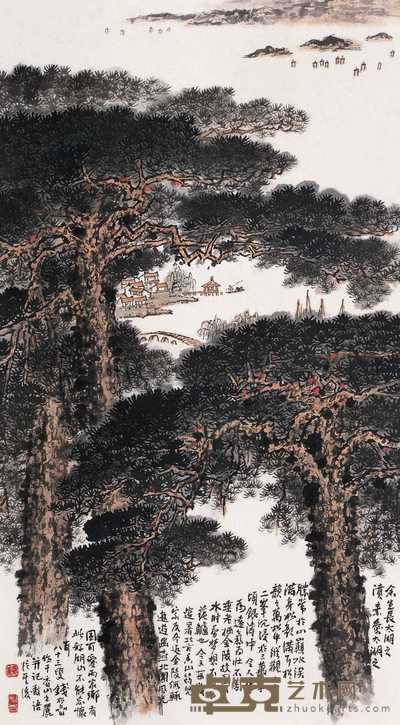 钱松嵒 太湖风光 立轴 83×46.5cm